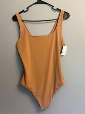 Auden Scoop Neck Bodysuit in brown